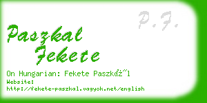 paszkal fekete business card